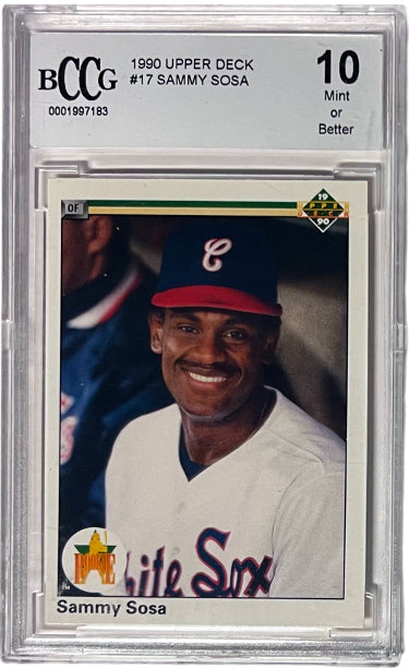 Sammy Sosa 1990 Upper Deck Rookie Card (RC) #17- BCCG Graded 10 Mint or Better (Chicago White Sox)-Powers Sports Memorabilia
