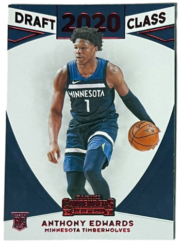 Anthony Edwards 2020-21 Panini Contenders Red Rookie Card (RC) #5 (Minnesota Timberwolves)-Powers Sports Memorabilia