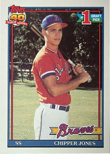 Chipper Jones 1991 Topps Rookie Card (RC) #333 (Atlanta Braves)-Powers Sports Memorabilia