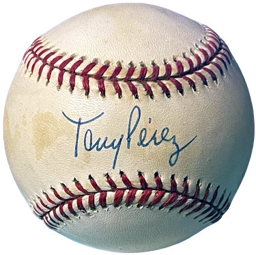Tony Perez Autographed Official Rawlings RONL National League Baseball toned- COA (Cincinnati Reds/HOF/Big Red Machine)-Powers Sports Memorabilia