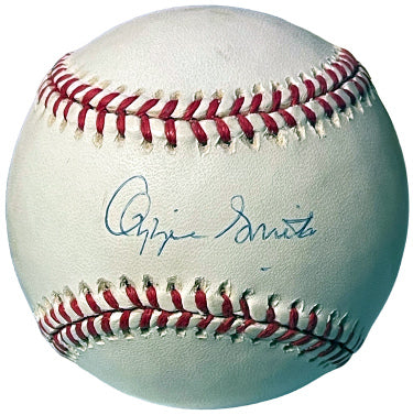 Ozzie Smith Autographed Official Rawlings RONL National League Baseball minor tone- COA (Cardinals/HOF/15XAS/13XGG)-Powers Sports Memorabilia