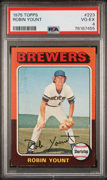 Robin Yount 1975 Topps Rookie Card (RC) #223- PSA Graded 4 VG-EX (Milwaukee Brewers/HOF)-Powers Sports Memorabilia