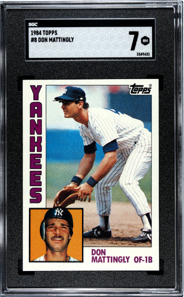 Don Mattingly 1984 Topps Rookie Card (RC) #8- SGC Graded 7 NM (New York Yankees/HOF)-Powers Sports Memorabilia