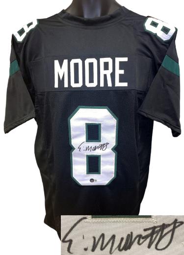 Elijah Moore Autographed New York Black Custom Stitched Pro Style Football Jersey XL- Beckett/BAS Witnessed #WV31343 (SB XLI Champ)-Powers Sports Memorabilia