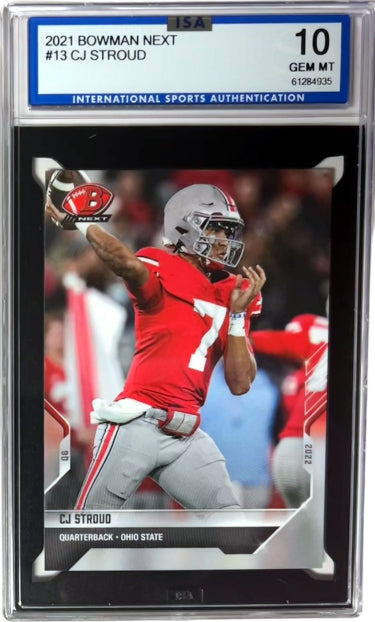 CJ/C.J. Stroud 2021 Bowman Next Rookie Card (RC) #13- ISA Graded 10 Gem Mint (Ohio State/Texans)-Powers Sports Memorabilia