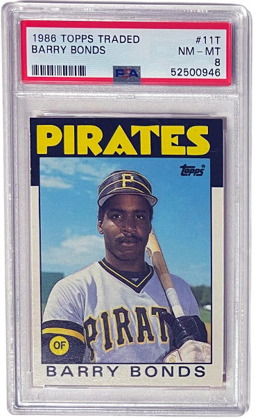 Barry Bonds 1986 Topps Traded Rookie Card (RC) #11T- PSA Graded 8 NM-MT (Pittsburgh Pirates)-Powers Sports Memorabilia