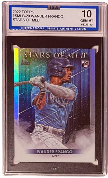 Wander Franco 2022 Topps Stars of MLB Rookie Card (RC) #SMLB-20- ISA Graded 10 Gem Mint (Tampa Bay Rays)-Powers Sports Memorabilia