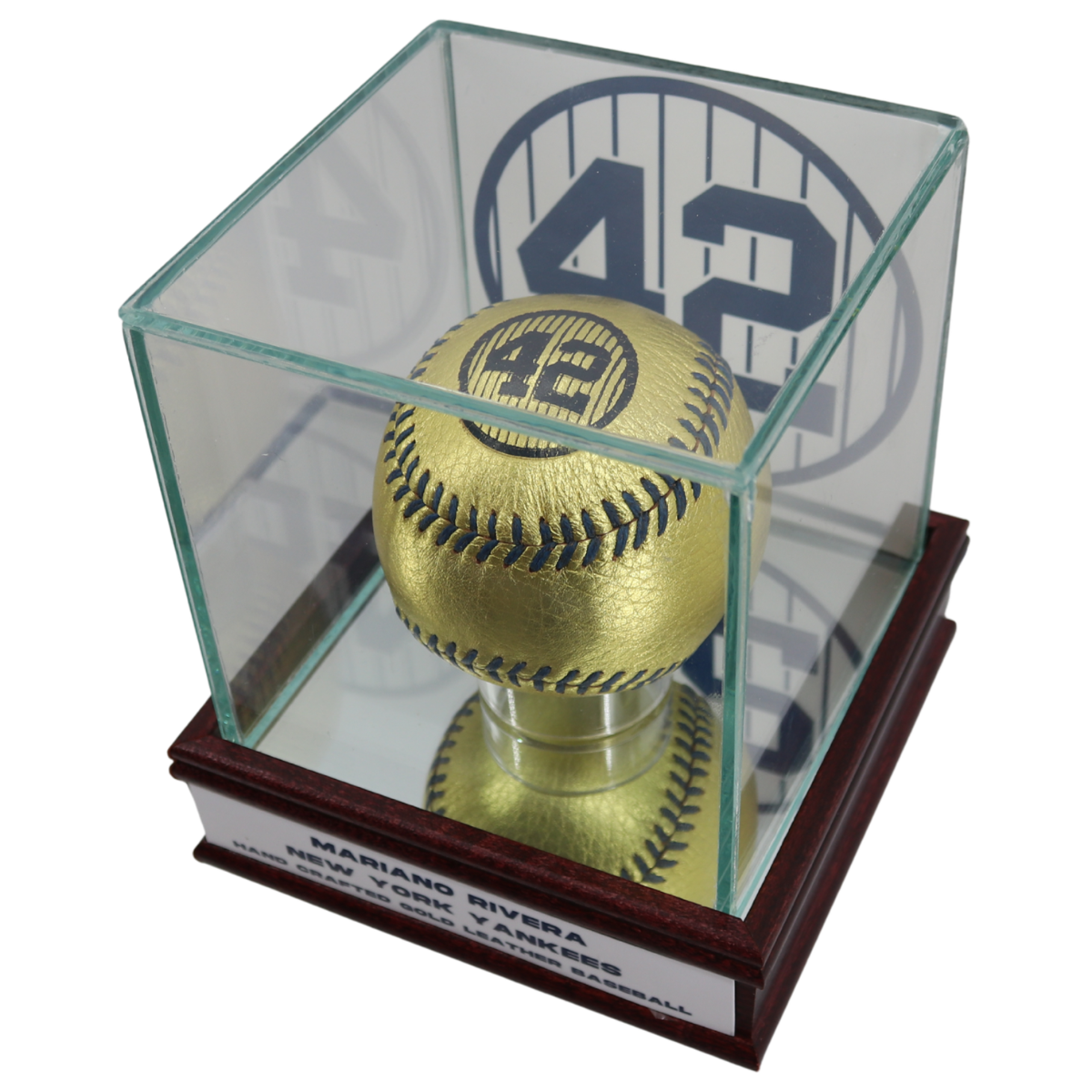 Mariano Rivera New York Yankees Signed Inscribed Hand Stitched Gold Baseball LE of 42-Powers Sports Memorabilia