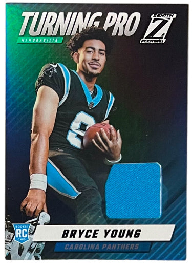 Bryce Young 2023 Panini Zenith Turning Pro Rookie Relic Card (RC) #TPM-BYG (Carolina Panthers)-Powers Sports Memorabilia