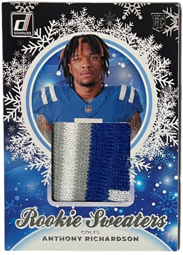 Anthony Richardson 2023 Panini Donruss Rookie Sweaters Relic Card (RC) #HS-ARI (Indianapolis Colts)-Powers Sports Memorabilia