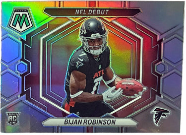 Bijan Robinson 2023 Panini Mosaic Prizm NFL Debut Rookie Card (RC) #ND-9 (Atlanta Falcons)-Powers Sports Memorabilia