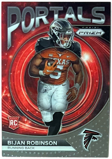 Bijan Robinson 2023 Panini Prizm Portals Rookie Card (RC) #PO-8 (Atlanta Falcons)-Powers Sports Memorabilia