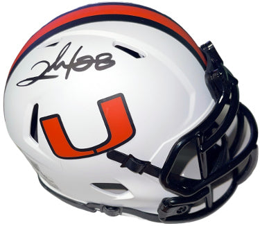 Clinton Portis Autographed Miami Hurricanes Lunar Speed Mini Helmet #28 -Fanatics (?Çÿ01 Natl Champs)-Powers Sports Memorabilia