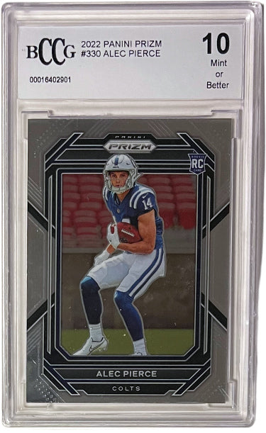 Alec Pierce 2022 Panini Prizm Rookie Card (RC) #330- BCCG Graded 10 Mint or Better (Indianapolis Colts)-Powers Sports Memorabilia