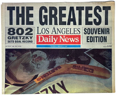 Wayne Gretzky 802 Goal ?ǣThe Greatest?ǥ Los Angeles Daily News March 31st 1994 Souvenir Edition- Pristine-Powers Sports Memorabilia