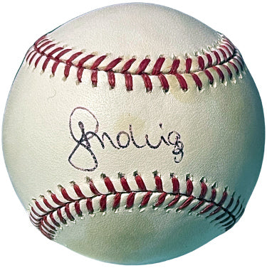 Jose Molina Autographed Official Rawlings Major League Baseball toned- COA (Angels/Yankees/2X WS Champ)-Powers Sports Memorabilia
