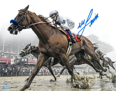 Mike E. Smith Autographed Justify 2018 Preakness 8x10 Photo Triple Crown- Steiner Hologram-Powers Sports Memorabilia