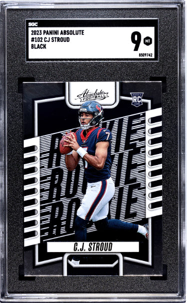 CJ/C.J. Stroud 2023 Panini Absolute Black Rookie Card (RC) #102- SGC Graded 9 Mint (Houston Texans)-Powers Sports Memorabilia