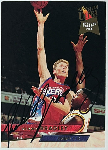 Shawn Bradley Autographed 1992-93 Fleer Ultra On Card Auto #310- COA (Philadelphia 76ers)-Powers Sports Memorabilia