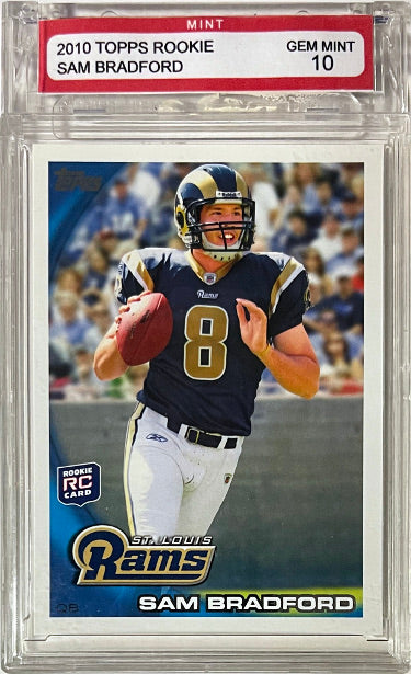 Sam Bradford 2010 Topps Rookie Card (RC) #300- Mint Grading Gem Mint 10 (Los Angeles Rams)-Powers Sports Memorabilia