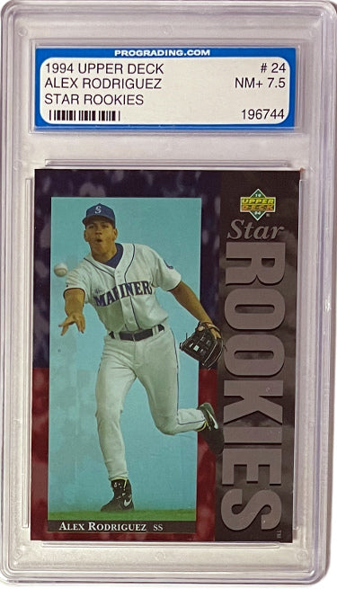 Alex Rodriguez 1994 Upper Deck Rookie Card (RC) #24- Pro Grading 7.5 NM+ (Seattle Mariners)-Powers Sports Memorabilia