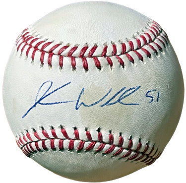 Jordan Walden Autographed Official Rawlings Major League Baseball #51 toned- COA (Angels/Braves/Cardinals/2011 AS)-Powers Sports Memorabilia
