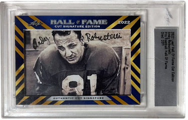 Andy Robustelli Autographed 2022 Leaf Hall of Fame Cut Edition- Leaf Encapsulated (LA Rams/NY Giants/HOF)-Powers Sports Memorabilia