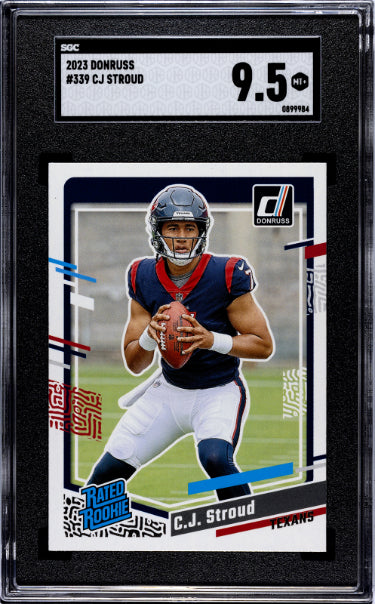 CJ/C.J. Stroud 2023 Donruss Rated Rookie Card (RC) #339- SGC Graded 9.5 MT+ (Texans/Ohio State) - CTBL_040210-Powers Sports Memorabilia