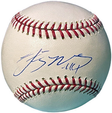 Lastings Milledge Autographed Official Rawlings Major League Baseball #44- COA (Mets/Nationals/Tokyo Swallows)-Powers Sports Memorabilia