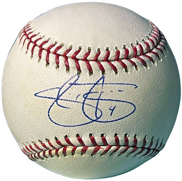 Shannon Stewart Autographed Official Rawlings Major League Baseball #4 minor tone spot- COA (Blue Jays/Twins)-Powers Sports Memorabilia