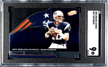 Tom Brady 2002 Pacific Atomic Die-Cut Card #56- SGC Graded 9 MT (HOF/Patriots/GOAT)-Powers Sports Memorabilia