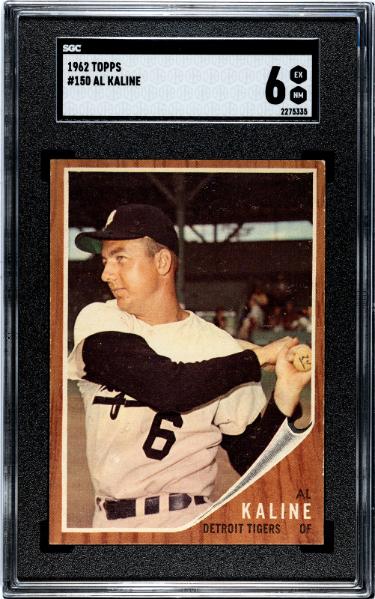 Al Kaline 1962 Topps Baseball Card #150- SGC Graded 6 EX-NM (Detroit Tigers/HOF)-Powers Sports Memorabilia