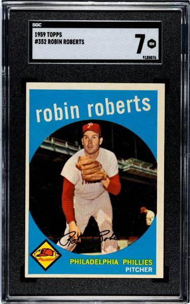 Robin Roberts 1959 Topps Baseball Card #352- SGC Graded 7 NM (Philadelphia Phillies/HOF)-Powers Sports Memorabilia