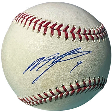 Miguel Tejada Autographed Official Rawlings Major League Baseball #9 toned- COA (Giant's/A's/Orioles)-Powers Sports Memorabilia