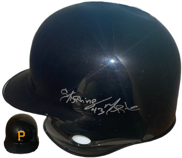 Starling Marte Autographed Pittsburgh Pirates Riddell Mini Batting Helmet #43- COA (2XAS/2XGG)-Powers Sports Memorabilia