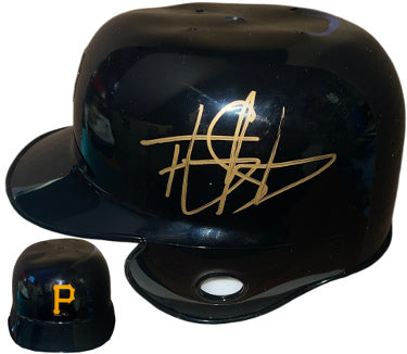 Tony Sanchez Autographed Pittsburgh Pirates Riddell Mini Batting Helmet imperfect- COA-Powers Sports Memorabilia