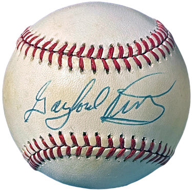 Gaylord Perry Autographed Official Rawlings ROAL American League Baseball tone spots- COA (Giants/HOF/5XAS/2XCY)-Powers Sports Memorabilia