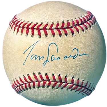 Tom/Tommy Lasorda Autographed Official Rawlings RONL National League Baseball toned- COA (Dodgers/HOF/2X WS Champs/2X Mrg Yr)-Powers Sports Memorabilia