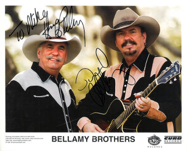 Bellamy Brothers Autographed Curb Records 8x10 photo To Mike- COA (David/Homer/Country Pop Duo)-Powers Sports Memorabilia