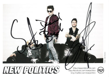 New Politics Rock Band Autographed 5x7 Photo ?Çô COA (David Boyd/Soren Hansen/Louis Vecchio/Danish) - CTBL_040347-Powers Sports Memorabilia