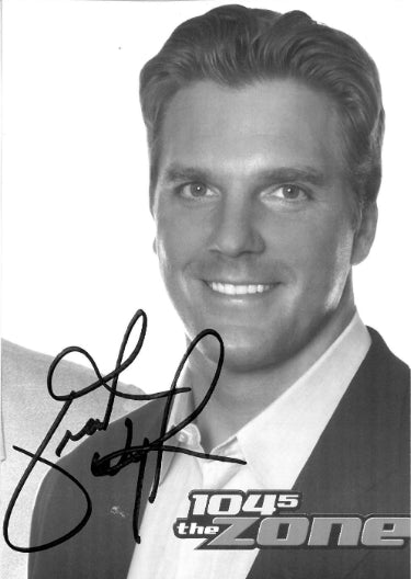 Frank Wycheck Autographed 104.5 The Zone 5x7 B&W Photos- Imperfect- COA (Tennessee Titans)-Powers Sports Memorabilia
