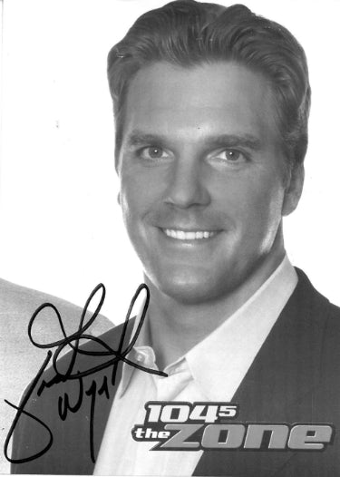 Frank Wycheck Autographed 104.5 The Zone 5x7 B&W Photos- Imperfect- COA (Tennessee Titans) - CTBL_040355-Powers Sports Memorabilia