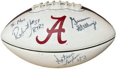 Gene Stallings Autographed Alabama Nike Football w/ Antonio Langham/Robert Lester Roll Tide Inc To Mac?Çô COA (3 sigs)-Powers Sports Memorabilia