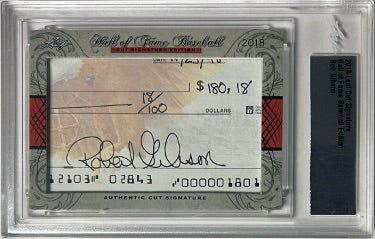 Bob Gibson Autographed 2018 Leaf Cut Signature Hall of Fame Baseball Edition Card- Leaf Encapsulated (Cardinals/HOF)-Powers Sports Memorabilia
