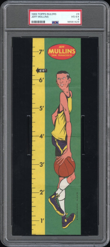 Jeff Mullins 1969-70 Topps Basketball Rulers RC #8- PSA Graded 4 VG-EX (San Francisco Warriors)-Powers Sports Memorabilia