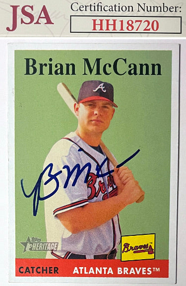 Brian McCann Autographed 2007 Topps Heritage Baseball On Card Auto #390- JSA #HH18720 (Atlanta Braves)-Powers Sports Memorabilia