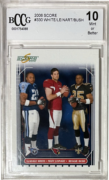 Reggie Bush/Matt Leinart/LenDale White 2006 Score Rookie Card (RC) #330- BCCG Graded 10 Mint or Better (USC Trojans)-Powers Sports Memorabilia