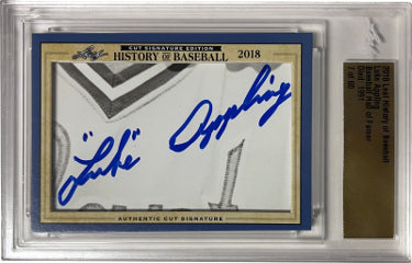 Luke Appling Autographed 2018 Leaf History of Baseball Cut Signature- Leaf Slabbed /60 (White Sox/A's/HOF)-Powers Sports Memorabilia