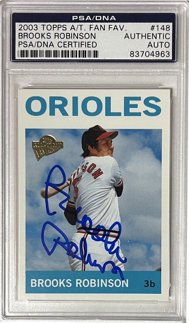 Brooks Robinson Autographed 2003 Topps All-Time Fan Favorite On Card Auto #148- PSA/DNA Certified Authentic (Baltimore Orioles/HOF)-Powers Sports Memorabilia