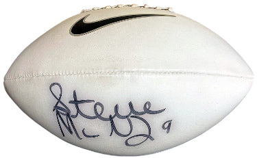 Steve McNair Autographed Nike Logo Full Size White Panel Football #9?Çô Beckett Review (Tennessee Titans/Ravens/Air McNair) - CTBL_040494-Powers Sports Memorabilia